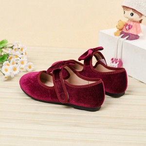 Stivaletti piatti HZBC con fiocco in stile western da ragazza, in pelle scamosciata, con suola in gomma e fodera in pelle, colore unico - Product Image 4