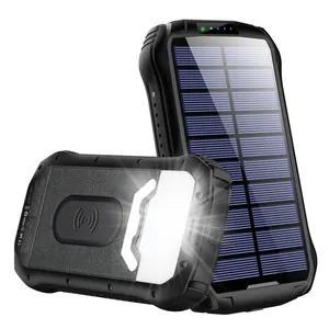 neue produkte 2024 für outdoor wandern camping wasserdichte led-lampe mit großer kapazität 26800 mah drahtloses ladegerät tragbare solar-powerbank