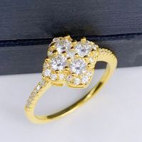 Bague en argent sterling S925 avec moissanite de 0,4 carat, design trèfle à quatre feuilles, bijoux en argent pur