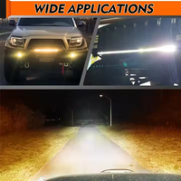 8 14 20 26 32 pulgadas de una sola fila 6D, barra de luz LED de trabajo para coche de dos colores, Luz antiniebla estroboscópica amarilla para camión 4x4 todoterreno ATV SUV