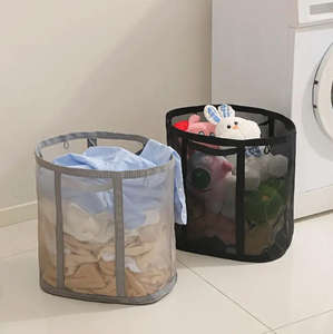 Panier à linge mural en maille respirante, panier à linge pliable, sac de plage - Product Image 2