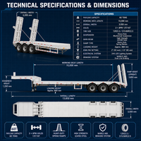 Semi-remorque surbaissée pour le transport d'équipements lourds, excavatrices de 60/70/80 tonnes, à vendre à Dubaï