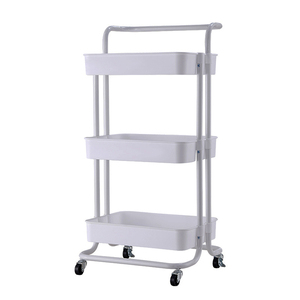Carrito de plástico para muebles de comedor, venta al por mayor, <span class=keywords><strong>auxiliar</strong></span> con ruedas, carro de peluquería deslizante, carro de herramientas con estante abierto - Product Image 6