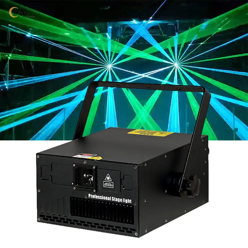 AOPU lampu Laser animasi, lampu panggung proyektor Laser animasi Full Keren 15W untuk Disco Club