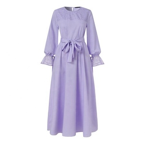 Robe arabe vintage pour femmes, taille S-5XL, couleur unie, <span class=keywords><strong>collage</strong></span> quatre côtés, printemps, vêtements musulmans pour femmes - Product Image 3