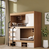 Lit d'étudiant moderne en bois combiné, capsule spatiale, taille complète