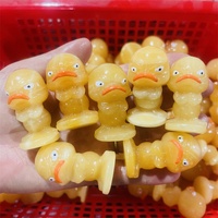 Cristal de Calcita Naranja Natural Tallado en Forma de Animal de Dibujos Animados, Patito Amarillo Enojado, para Adornos y Juguetes Infantiles
