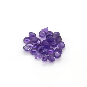 factory price round brilliant cut cabochon 3.0mm loose gemstone purple natural amethyst