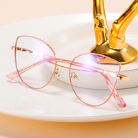 MS 81501 New Classic Women's Metal Cat Eye Designer Gafas Anti-Blue Light Marco óptico Moda Colorful Designer Gafas