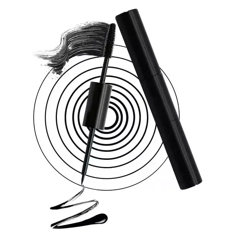 Double End 2-1 Mascara and Eyeliner Kit Black Waterproof Smooth Eyeliner Makeup Mascara Vegan