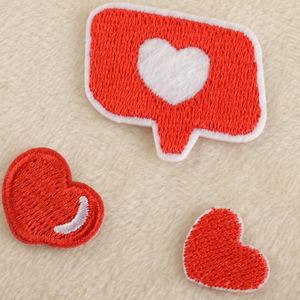 Stock Iron on Backing Cute Mini Embroidery <b>Red</b> Heart love Valentine Patch for Luggage Tag Bag Decoration - Product Image 3