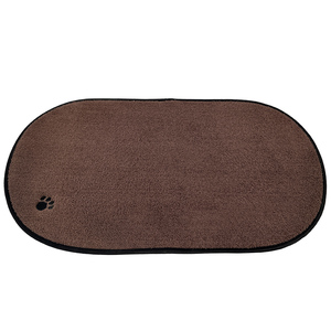 Tapis en microfibre pour gamelles d'animaux, tapis d'alimentation pour chiens et chats, tapis de séchage pour aliments et eau avec support antidérapant, 12 pouces x 23 pouces, marron - Product Image 5