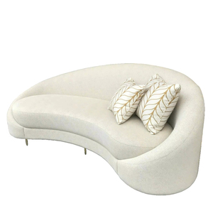 Sofá Moderno Curvo de Terciopelo, Sofá de Lujo en Forma de Media Luna para Sala de Estar, Muebles en Oferta - Product Image 1