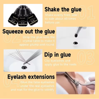 Colle adhésive pour extensions de cils de haute qualité, noire, en mini-emballage en vrac, personnalisable, forte, à séchage rapide, marque privée