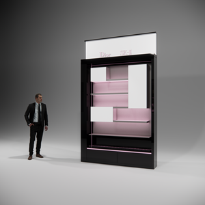 Estantes de exhibición de aluminio para decoración de tienda de cosméticos de mejor diseño, vitrina y escaparate de vidrio de estilo exquisito - Product Image 6