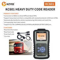 Escáner OBDII Portátil KZYEE KC601, Lector de Códigos para Camiones de Trabajo Pesado, Herramienta de Diagnóstico Diésel para Vehículos Comerciales, con Cable y Alimentación por Batería