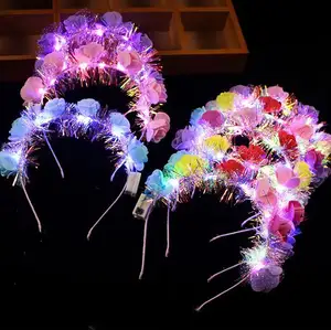 New Design Wholesale LED flower headband Luminous garland hair hoop children's toys small gifts