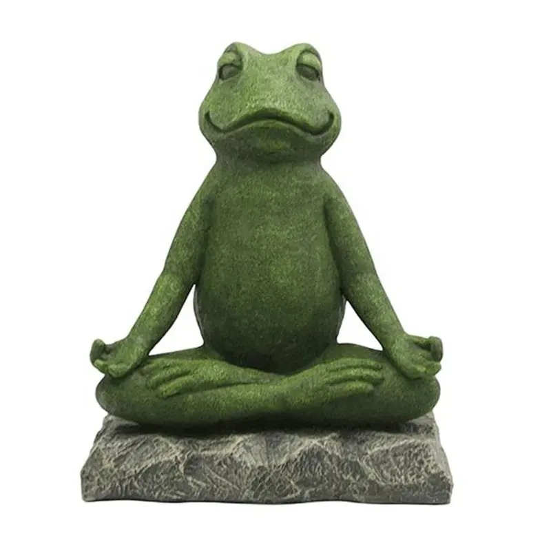 Resina Yoga rana statua scultura in resina meditando statua di rana
