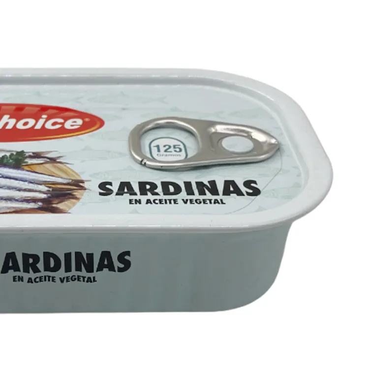 Caixa de ferro para embalagens de alimentos enlatados, produtos vazios para peixes enlatados, cor padrão de qualidade alimentar personalizada 110mm * 30mm