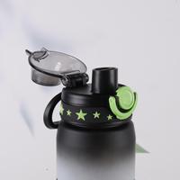 Bouteille d'eau portable en plastique colorée de 1000 ml pour étudiants, enfants, sport et gym