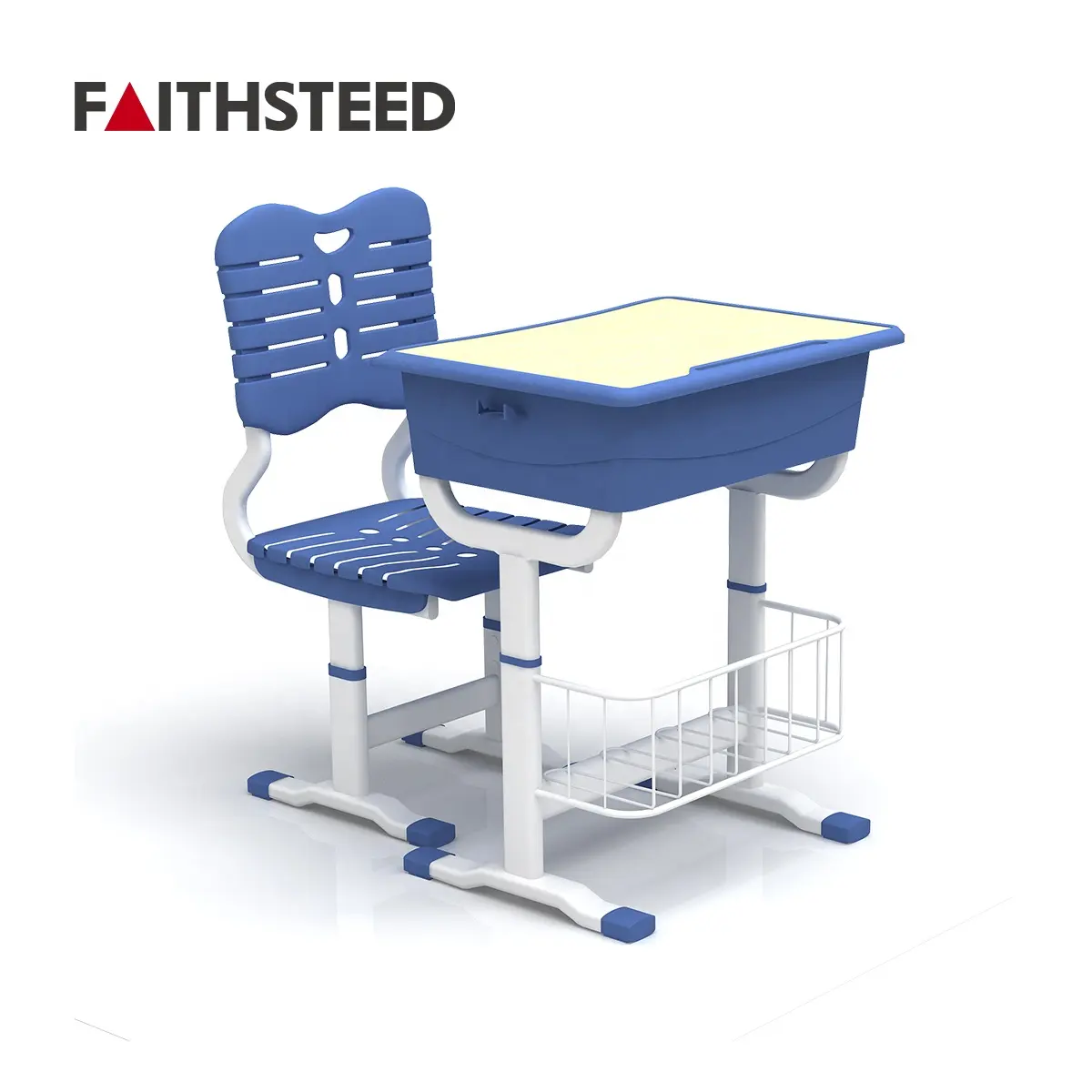 モダンなmdf調節可能な安い中学校の大学生のプラスチック製の机と椅子のコンボ大学