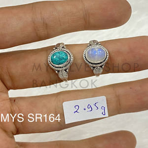 Bague artisanale en argent sterling 925 avec pierres précieuses naturelles de coupe ovale, cadeau tendance pour femmes pour un anniversaire ou un mariage - Product Image 1