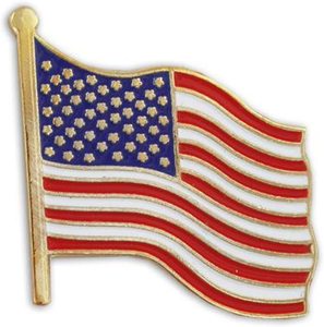 دبوس شعار علم الولايات المتحدة الأمريكية الجديد سريع الشحن، مصنوع من المعدن الصلب بلون ذهبي أنيق - Product Image 3