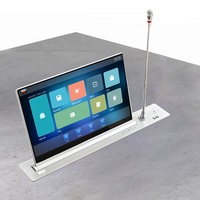 Système de salle de conférence sans papier avec table motorisée électrique pour ordinateur de bureau 15,6 pouces et élévateur de moniteur LCD dissimulé