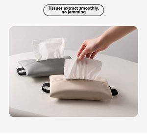 Organisateur de mouchoirs de voiture Aikun, simple, imperméable, de haute qualité, en cuir Nappa PU, logo personnalisé, style américain moderne, 1 à 3 compartiments - Product Image 6