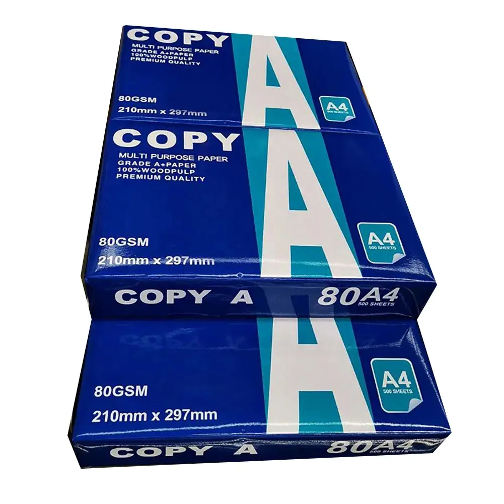 A4 용지 80 gsm 70 a4 크기 gsm 75 본드 복사 용지 a4 프린터 용지 ream 500 시트 A3