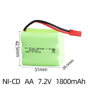 Batería recargable <span class=keywords><strong>de</strong></span> níquel <span class=keywords><strong>cadmio</strong></span> AA <span class=keywords><strong>para</strong></span> coches <span class=keywords><strong>de</strong></span> control remoto tipo 7,2 V 6S1P 1800mAh Paquete <span class=keywords><strong>de</strong></span> batería Ni-CD - Product Image 2