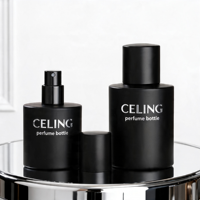 Boîte cadeau personnalisée de luxe, flacon de parfum en verre vide de 30 ml, 50 ml, 100 ml avec couvercle magnétique, pompe à vaporisation fine noire, dorée, argentée