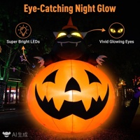 Citrouille gonflable d'Halloween noire Feidu en tissu Oxford certifiée CE pour événements familiaux et divertissements extérieurs pour adultes