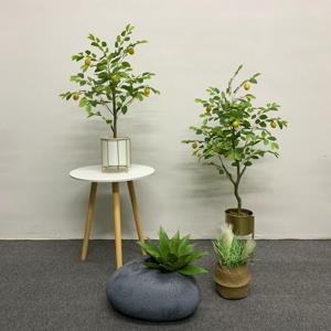 Plantas Artificiales de Limón Hechas a Mano <span class=keywords><strong>en</strong></span> Macetas de Material PU Duradero, Decoración para el Hogar y la Oficina, Interior/Exterior, Nueva Casa - Product Image 3
