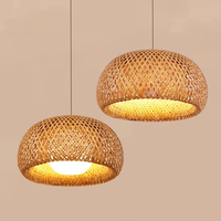 Lampes suspendues en bambou naturel tissé à la main, best-sellers japonais, pour restaurant, hôtel, café, lustre en rotin
