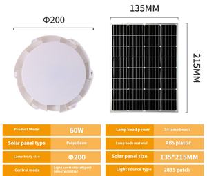 Approvisionnement d'usine prix fascinant lampe durable panneau extérieur alimenté plafonnier solaire économe en énergie pour la maison - Product Image 4