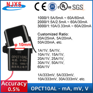 Transformador de Corriente de Núcleo Dividido OPCT10ATL, Medición de 0-100A, Salida mA mV V, Transformador de Corriente Personalizado - Product Image 2