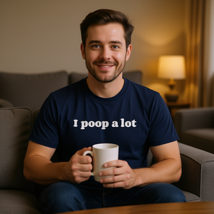 Camiseta divertida con meme de "I Poop A Lot", regalo ironónico e inapropiado para novia o novio. - Product Image 3