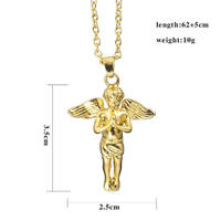 Ange Gardien Céleste Pendentif Charm Collier Chaîne Argent Choker Bijoux Or pour Femmes Hommes Fille Garçon 14K Jaune Haute Qualité