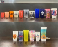 Vente directe d'usine, gobelets de stade réutilisables en plastique bleu et blanc de 12 oz, impression personnalisée écologique, pour fête, art moderne, unique