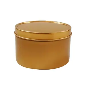 High Quality Metal Empty Round Tin Gold Matte Black Glossy Silver 8OZ Candle Jars Cans 4oz Tin Candle 8oz Candle Tin