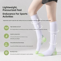 Chaussettes de sport pour femmes en fibre de bambou tricotée, à compression, antibactériennes et absorbantes, pour la course à pied transfrontalière