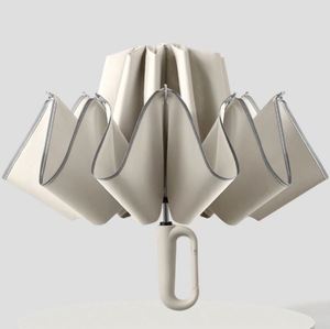 Buckle Reflective Safety Strip Sturdy <b>Windproof</b> Reverse Automatic <b>Umbrella</b> Portable Compact Folding Travel - Product Image 4