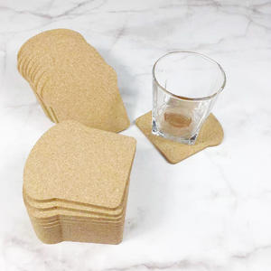 Posavasos de corcho con forma de pan, 100x100mm, 5mm de grosor, alfombrillas aislantes del calor para protección de bebidas, diseño irregular, color sólido - Product Image 3