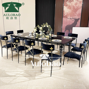 โต๊ะจัดเลี้ยงในงานแต่งงานกรอบเหล็กด้านบน MDF สีดำเฟอร์นิเจอร์งานตามสั่ง - Product Image 5