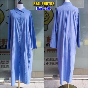 Женское однобортное платье-рубашка, Повседневное платье с длинными рукавами, воротником с лацканами, карманами, мусульманское женское длинное Повседневное платье - Product Image 4