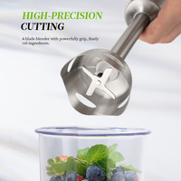 Blender celup dengan pengocok telur dan pencincang Mixer tangan Mode Turbo isi ulang