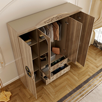 Vente flash : Armoire en plastique à 4 portes pour enfants, armoires de chambre à coucher modernes, armoires en bois personnalisées de 2 mètres, meubles d'armoire