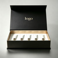 Luxury Black Magnetic Gift Box Custom Logo Cosmetic Tube Packaging Set Gold Tip Skincare Squeeze Tubes Paper Gift Box for Face