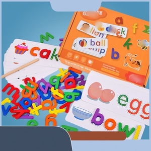 Jeu d'orthographe en bois pour enfants, jouet éducatif précoce, reconnaissance <span class=keywords><strong>de</strong></span> l'alphabet, orthographe des <span class=keywords><strong>mots</strong></span> - Product Image 4